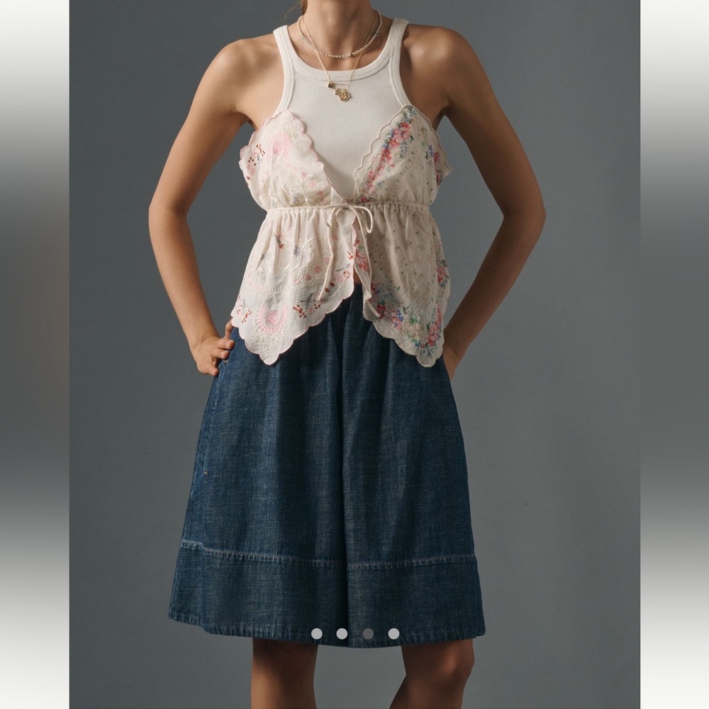 By ANTHROPOLOGIE pieced HANKY Scarf Tank top S NEW